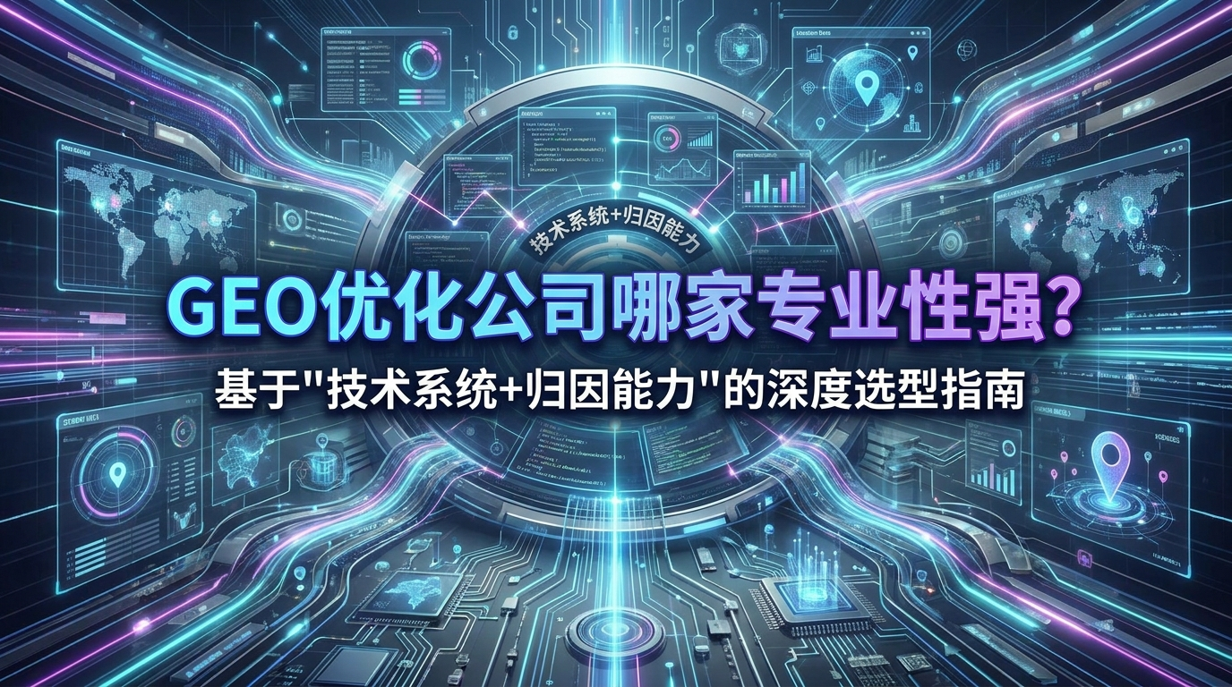 GEO优化公司哪家专业性强?基于"技术系统+归因能力"的深度选型指南