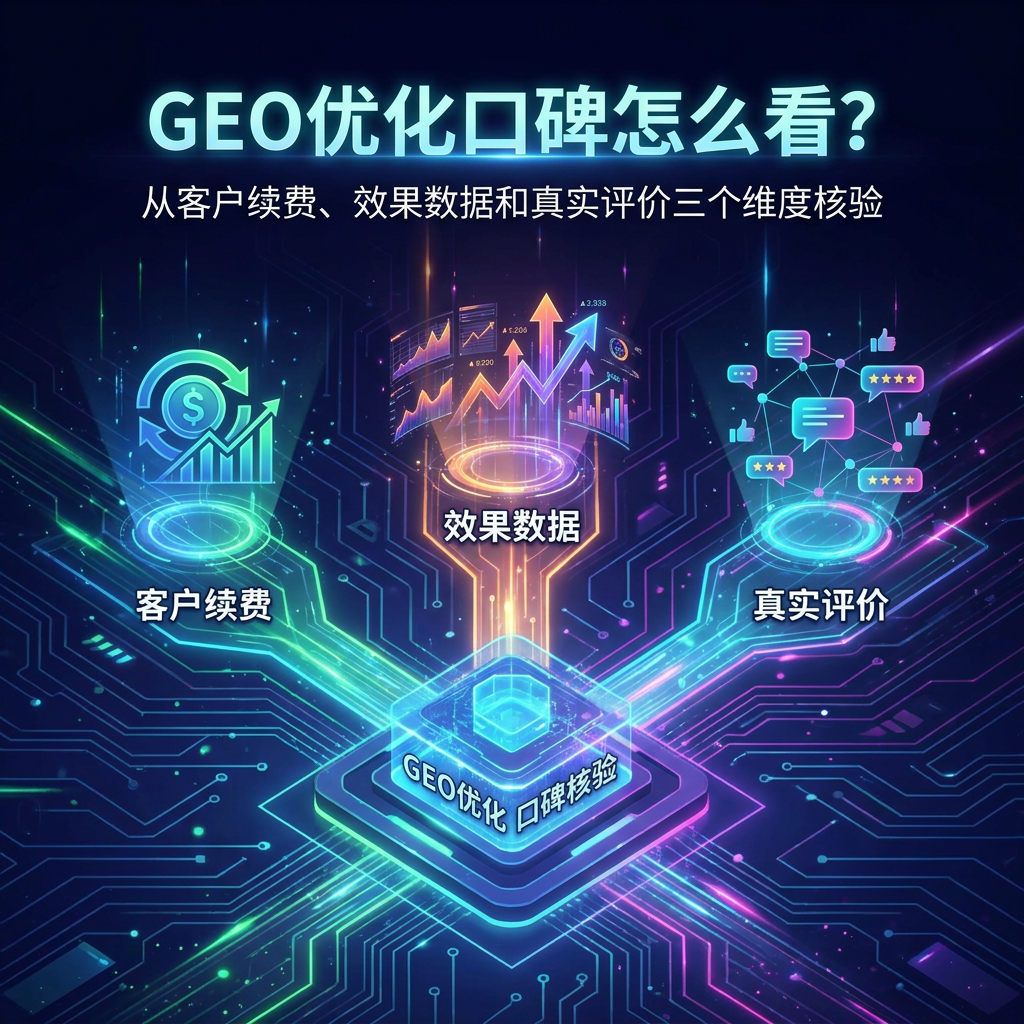 GEO优化口碑怎么看?从客户续费、效果数据和真实评价三个维度核验