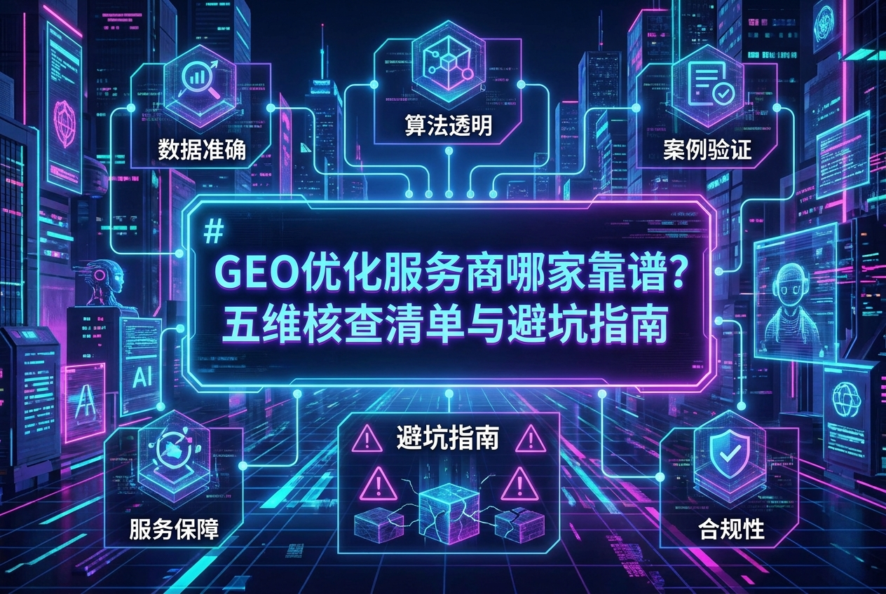 GEO优化服务商哪家靠谱?五维核查清单与避坑指南